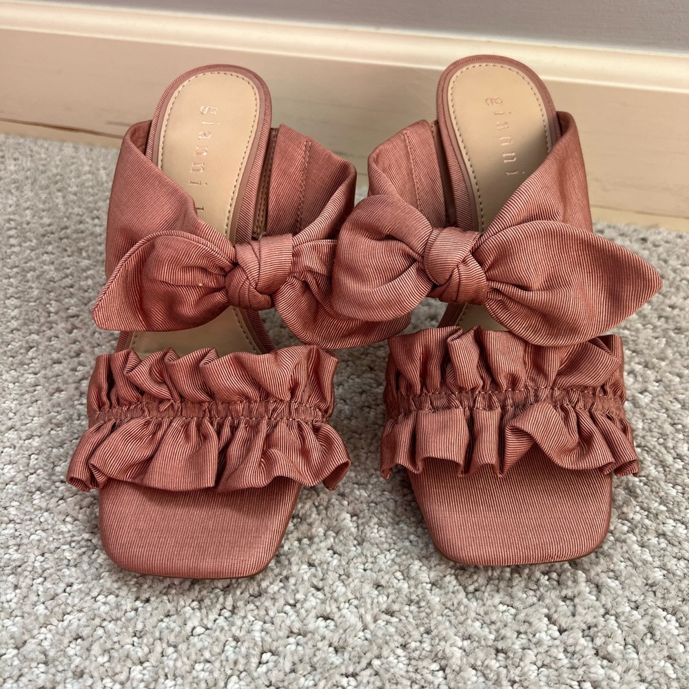 Gianni Bini Blakely Bow Ruffle Heeled Sandal